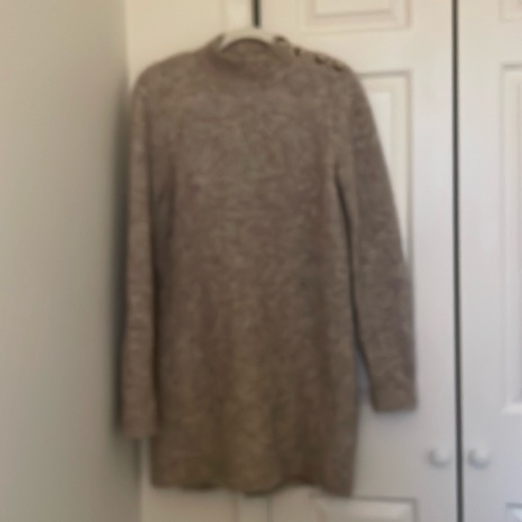 Sezane - Polly Sweater Dress Mottled Beige Tan - Size Medium - Picture 3 of 10
